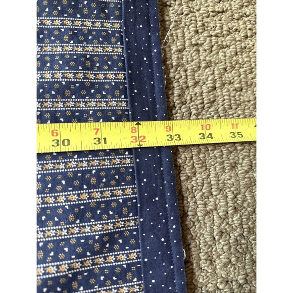 Baby Quilt Handmade Americana Folk Art Blue 33x43 Embroidered Cotton Lap Blanket - Picture 5 of 12